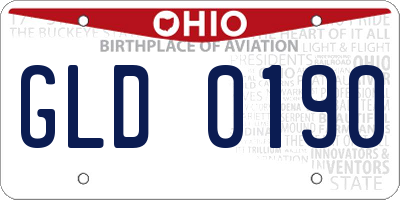 OH license plate GLD0190
