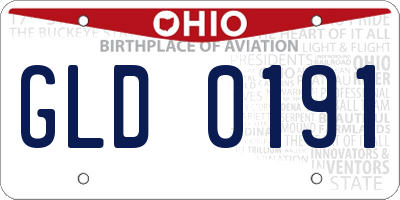 OH license plate GLD0191