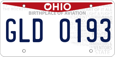 OH license plate GLD0193