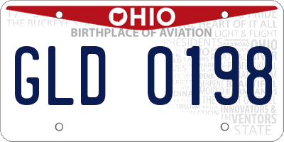OH license plate GLD0198