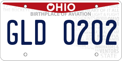 OH license plate GLD0202