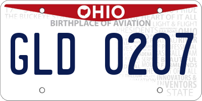 OH license plate GLD0207