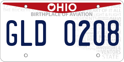 OH license plate GLD0208
