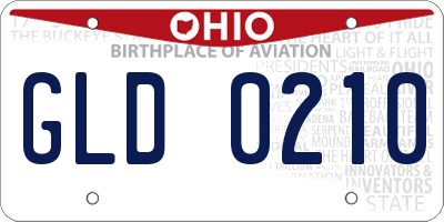 OH license plate GLD0210