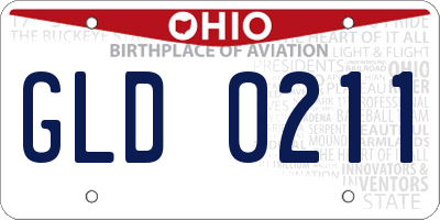 OH license plate GLD0211