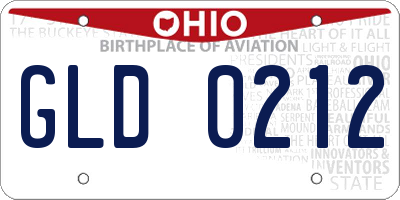 OH license plate GLD0212