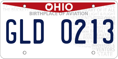 OH license plate GLD0213