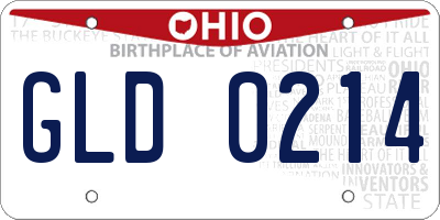 OH license plate GLD0214