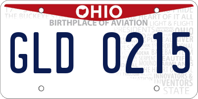 OH license plate GLD0215