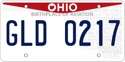 OH license plate GLD0217