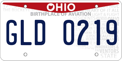 OH license plate GLD0219