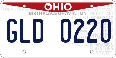 OH license plate GLD0220