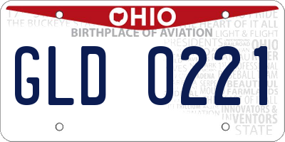 OH license plate GLD0221