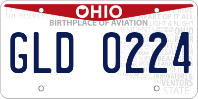 OH license plate GLD0224