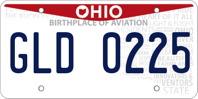 OH license plate GLD0225