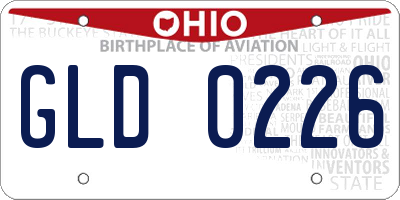 OH license plate GLD0226