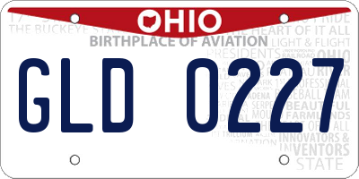 OH license plate GLD0227
