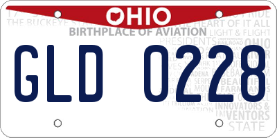 OH license plate GLD0228