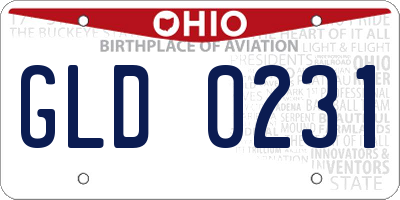 OH license plate GLD0231