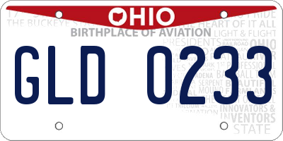 OH license plate GLD0233