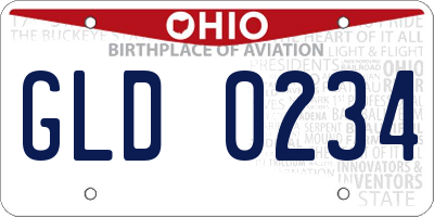 OH license plate GLD0234
