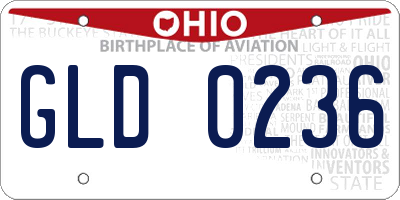 OH license plate GLD0236