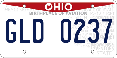 OH license plate GLD0237
