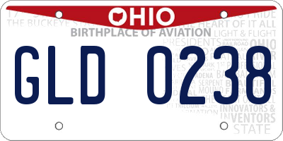 OH license plate GLD0238