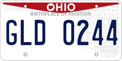 OH license plate GLD0244