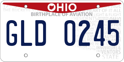 OH license plate GLD0245