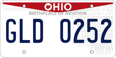 OH license plate GLD0252