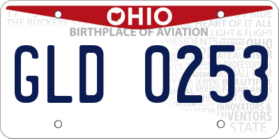 OH license plate GLD0253