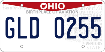 OH license plate GLD0255