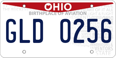 OH license plate GLD0256
