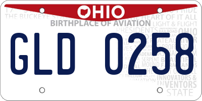 OH license plate GLD0258