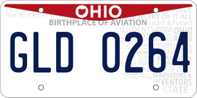 OH license plate GLD0264