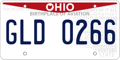 OH license plate GLD0266