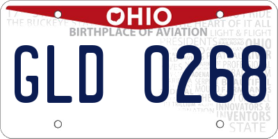 OH license plate GLD0268