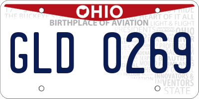 OH license plate GLD0269