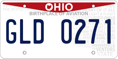 OH license plate GLD0271