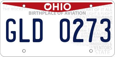 OH license plate GLD0273