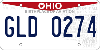 OH license plate GLD0274
