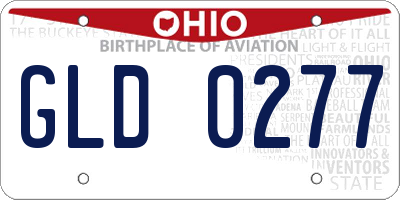 OH license plate GLD0277