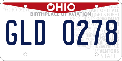 OH license plate GLD0278