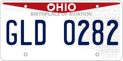 OH license plate GLD0282