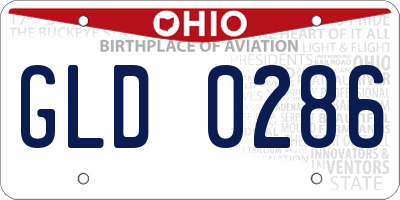 OH license plate GLD0286