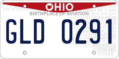 OH license plate GLD0291