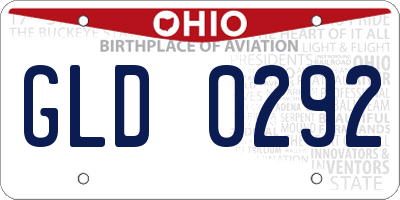 OH license plate GLD0292