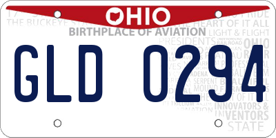 OH license plate GLD0294