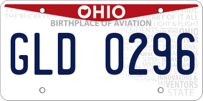 OH license plate GLD0296